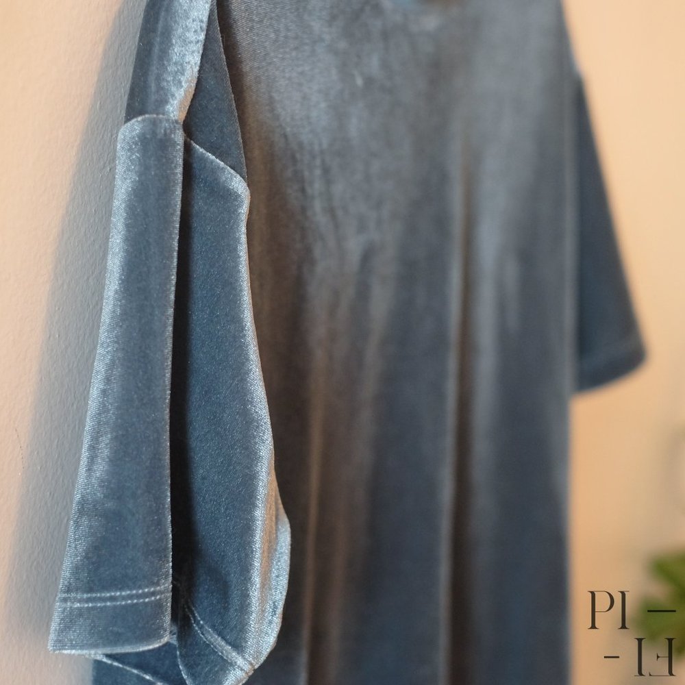 Maison Simons Twik Velvet oversized aqua T-Shirt - Picture 6 of 6